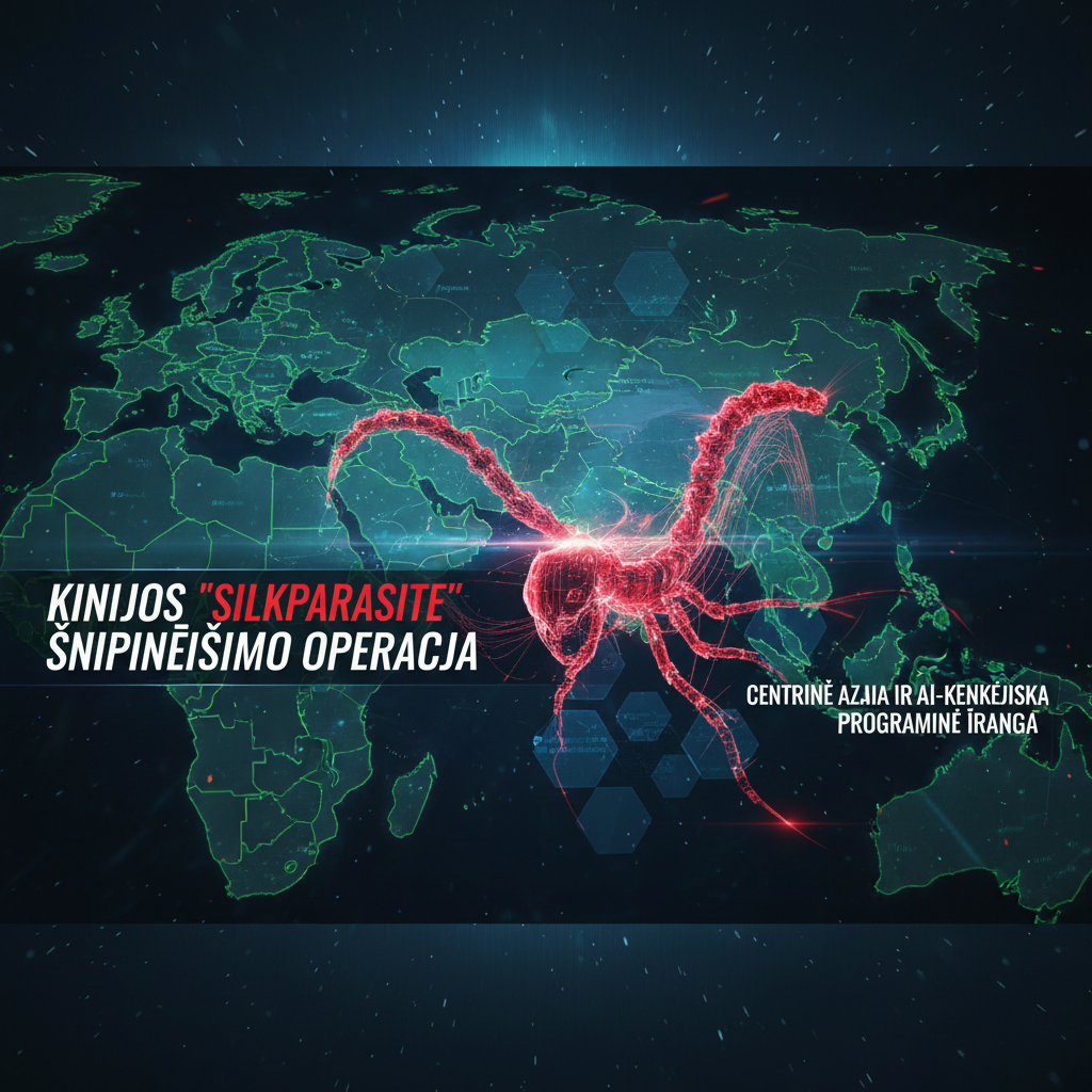 Kinijos „SilkParasite“ šnipinėjimo operacija, nukreipta prieš Centrinę Aziją naudojant AI pagalba sukurtą kenkėjišką programinę įrangą