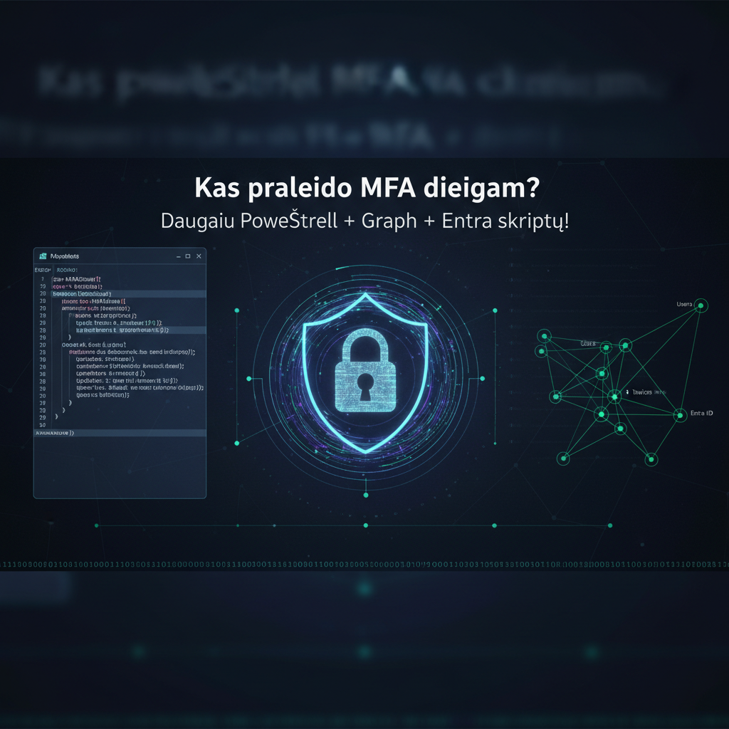 Kas praleido MFA diegimą? Daugiau PowerShell + Graph + Entra skriptų!