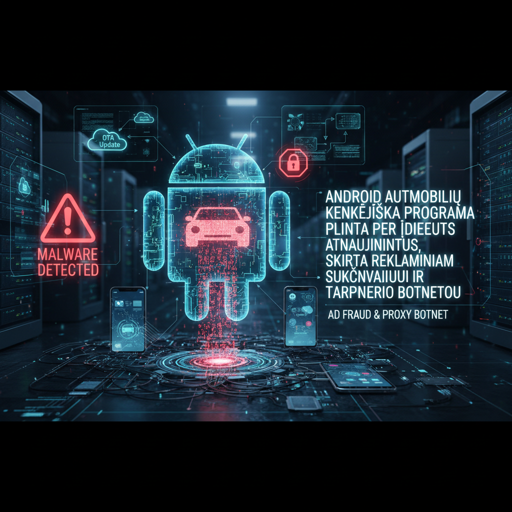 „Android“ automobilių kenkėjiška programa plinta per įdiegtus atnaujinimus, skirta reklaminiam sukčiavimui ir tarpinio serverio botnetui