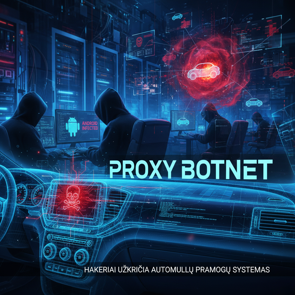 Hakeriai užkrečia „Android“ automobilių pramogų sistemas įgaliotojo serverio (proxy) botneto kenkėjiška programa
