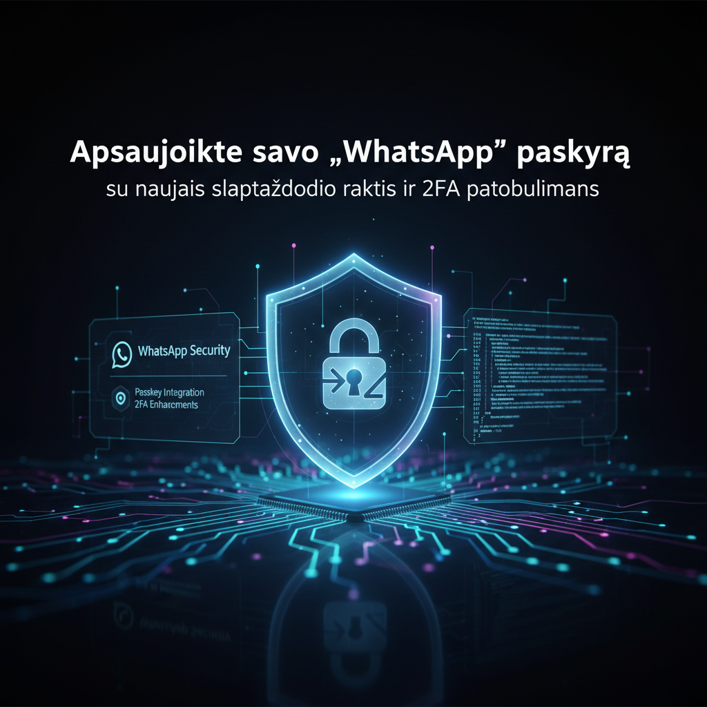 Apsaugokite savo „WhatsApp“ paskyrą su naujais slaptažodžio raktais ir 2FA patobulinimais