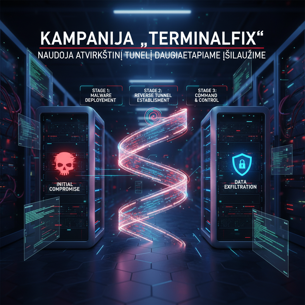 Kampanija „TerminalFix“ naudoja atvirkštinį tunelį daugiaetapiame įsilaužime