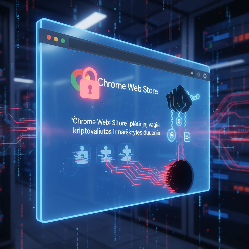 „Chrome Web Store“ plėtiniai vagia kriptovaliutas ir naršyklės duomenis