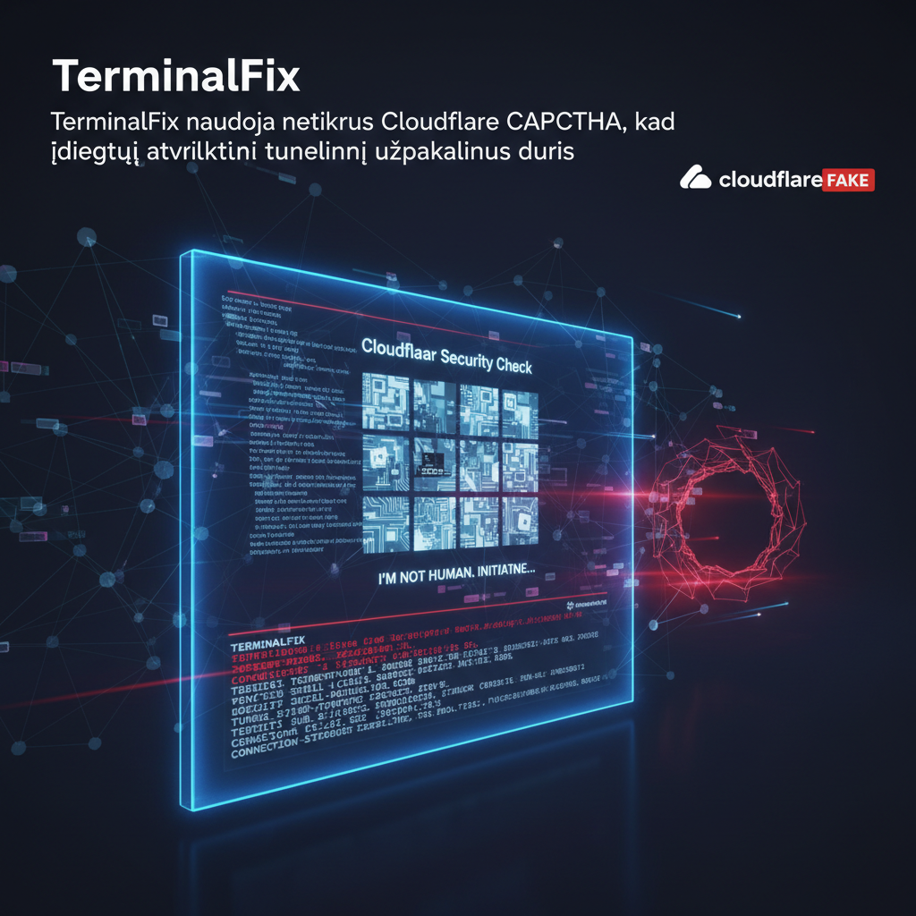 „TerminalFix“ naudoja netikrus „Cloudflare“ CAPTCHA, kad įdiegtų atvirkštinį tunelinį užpakalinius duris