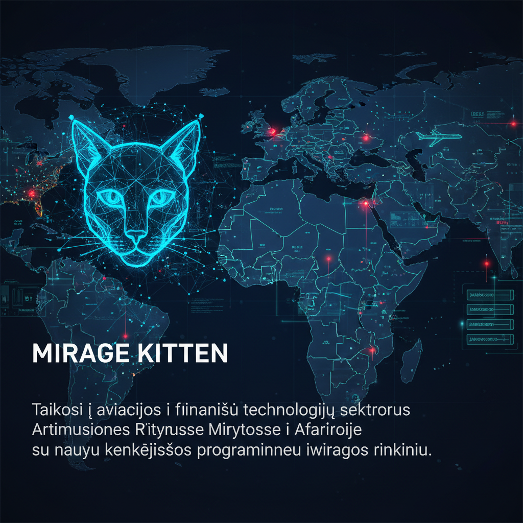 Mirage Kitten taikosi į aviacijos ir finansų technologijų sektorius Artimuosiuose Rytuose ir Afrikoje su nauju kenkėjiškos programinės įrangos rinkiniu