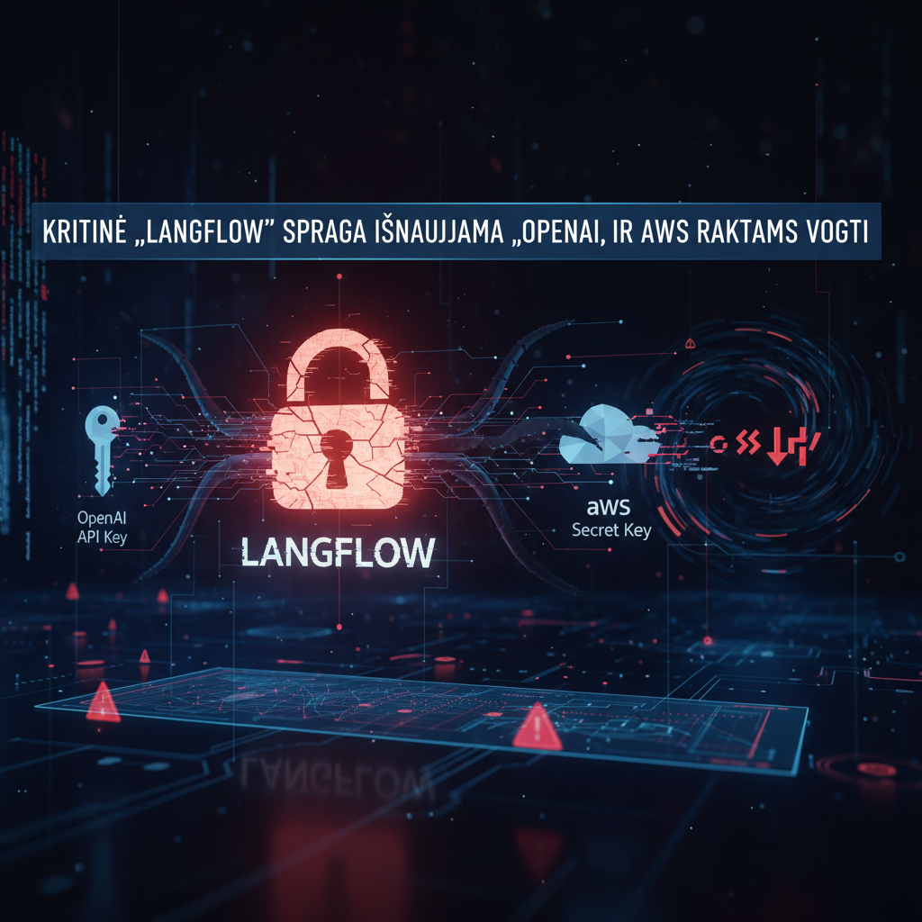 Kritinė „Langflow“ spraga išnaudojama „OpenAI“ ir AWS raktams vogti