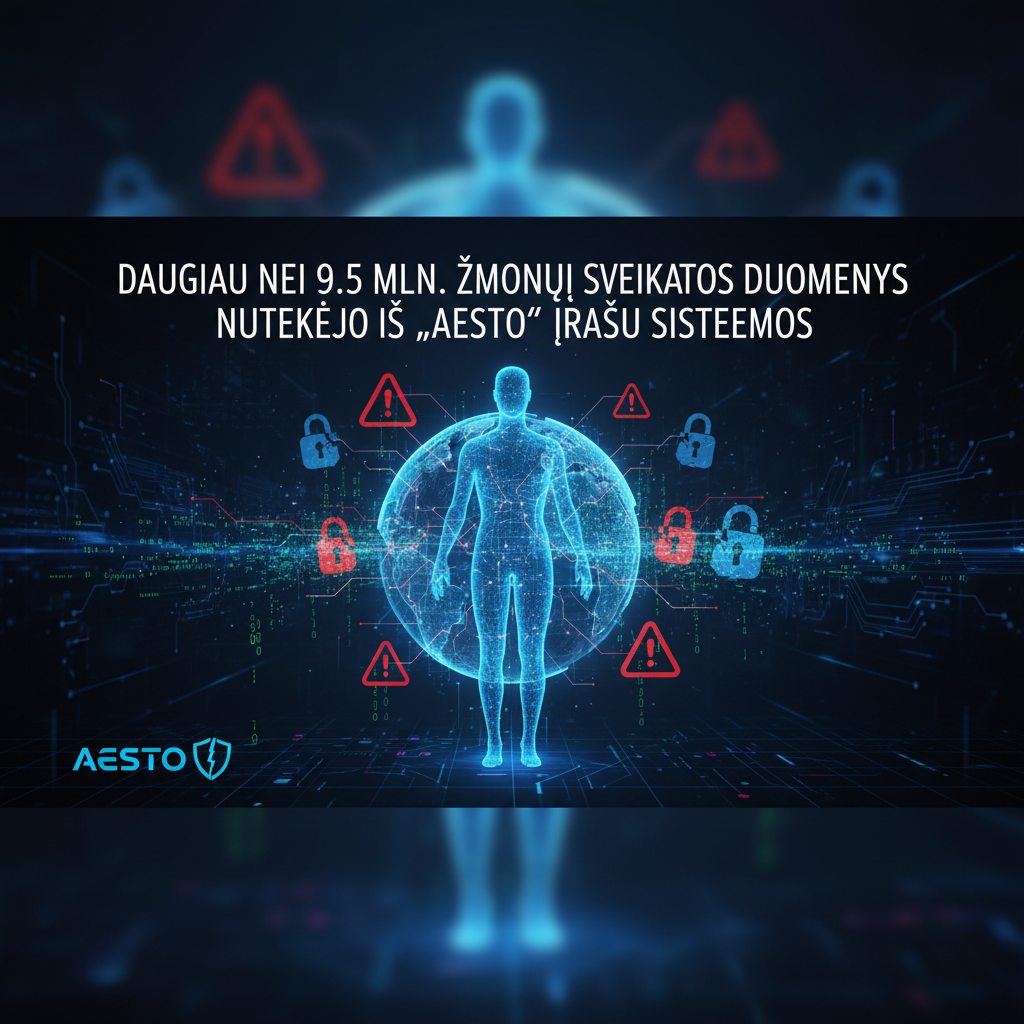 Daugiau nei 9,5 mln. žmonių sveikatos duomenys nutekėjo iš „Aesto“ įrašų sistemos