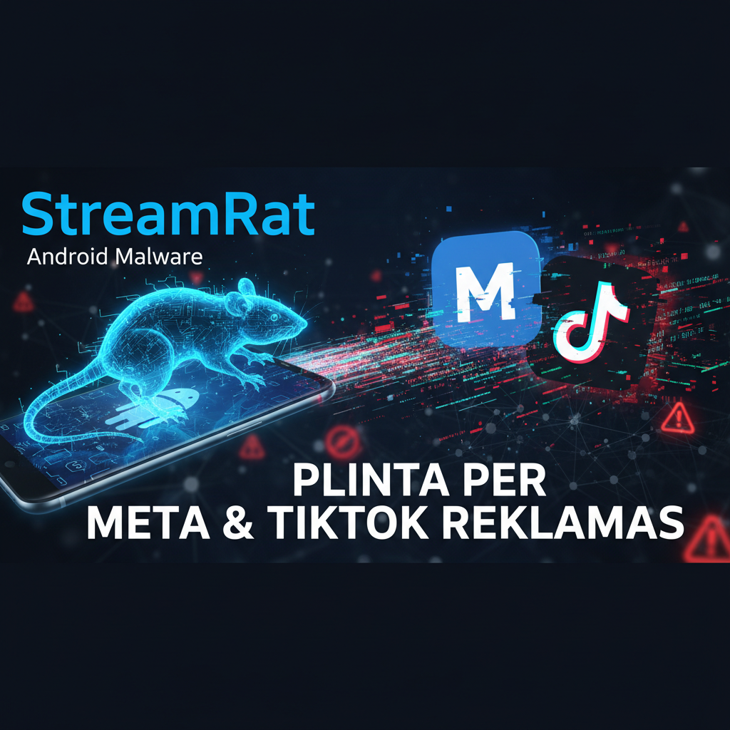 „StreamRat“ „Android“ kenkėjiška programa plinta per „Meta“ ir „TikTok“ reklamas