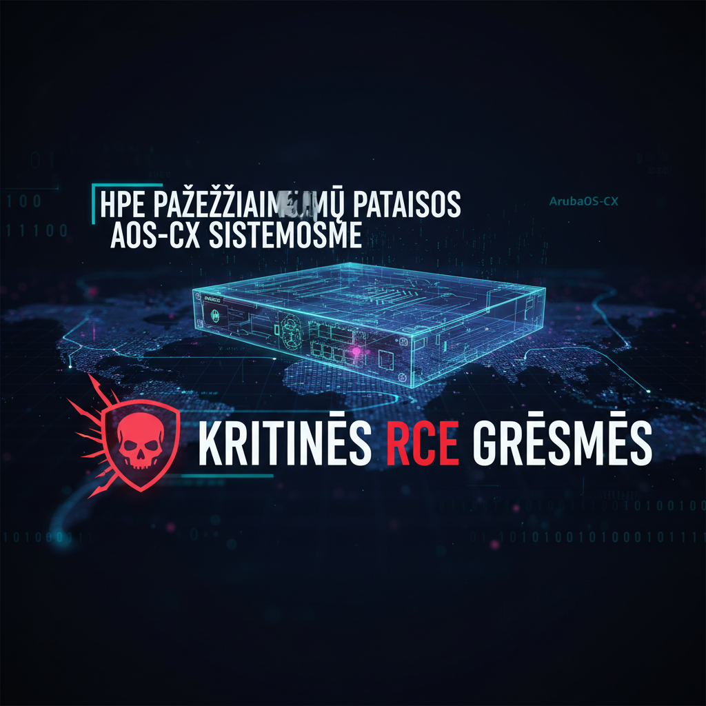 HPE pažeidžiamumų pataisos AOS-CX sistemose: kritinės RCE grėsmės