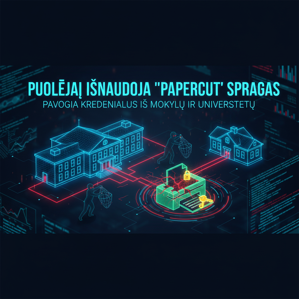 Puolėjai išnaudoja „PaperCut“ spragas, kad pavogtų kredencialus iš mokyklų ir universitetų