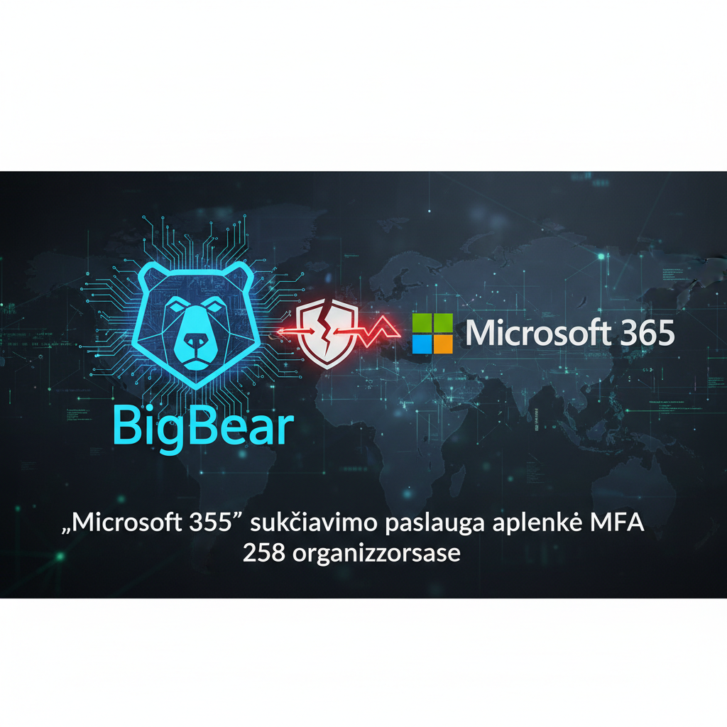 „BigBear“ „Microsoft 365“ sukčiavimo paslauga aplenkė MFA 258 organizacijose