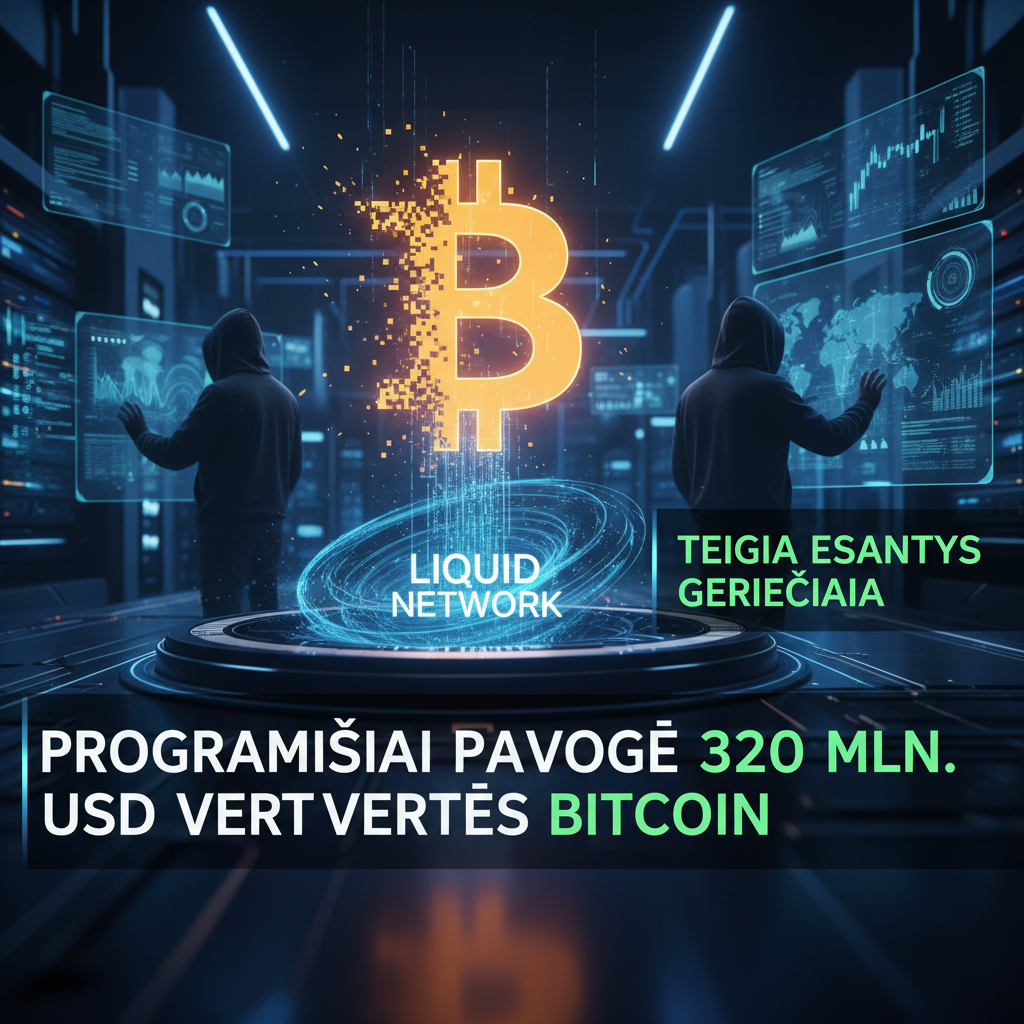 Programišiai pavogė 320 mln. USD vertės Bitcoin iš „Liquid Network“, teigia esantys geriečiai