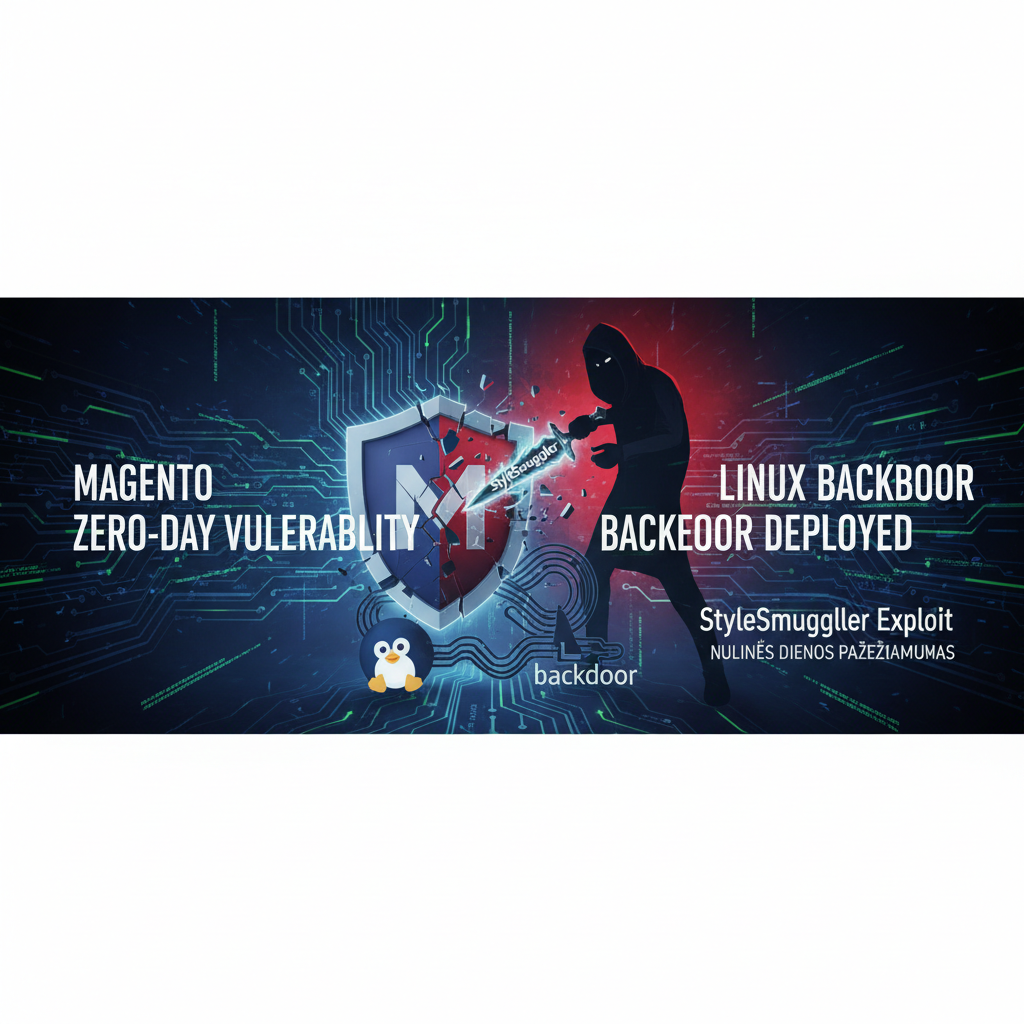 Magento „StyleSmuggler“ nulinės dienos pažeidžiamumas naudojamas „Linux“ užpakalinėms durims diegti