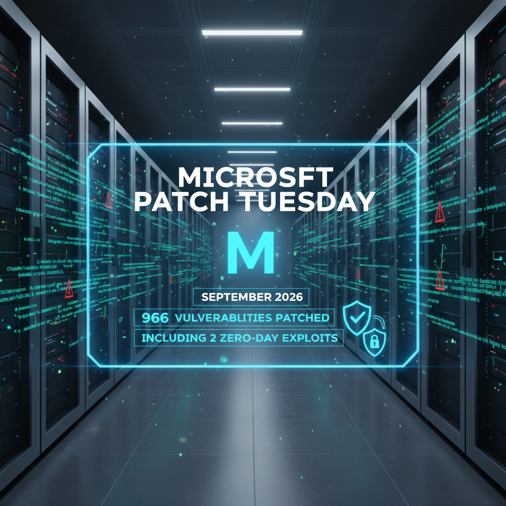 „Microsoft“ 2026 m. rugsėjo mėnesio „Patch Tuesday“ ištaiso 966 spragas, įskaitant 2 nulio dienos pažeidžiamumus