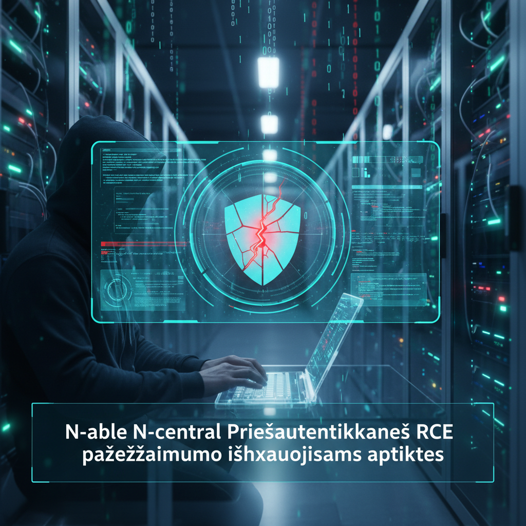 N-able N-central Priešautentifikacinės RCE pažeidžiamumo išnaudojimas aptiktas