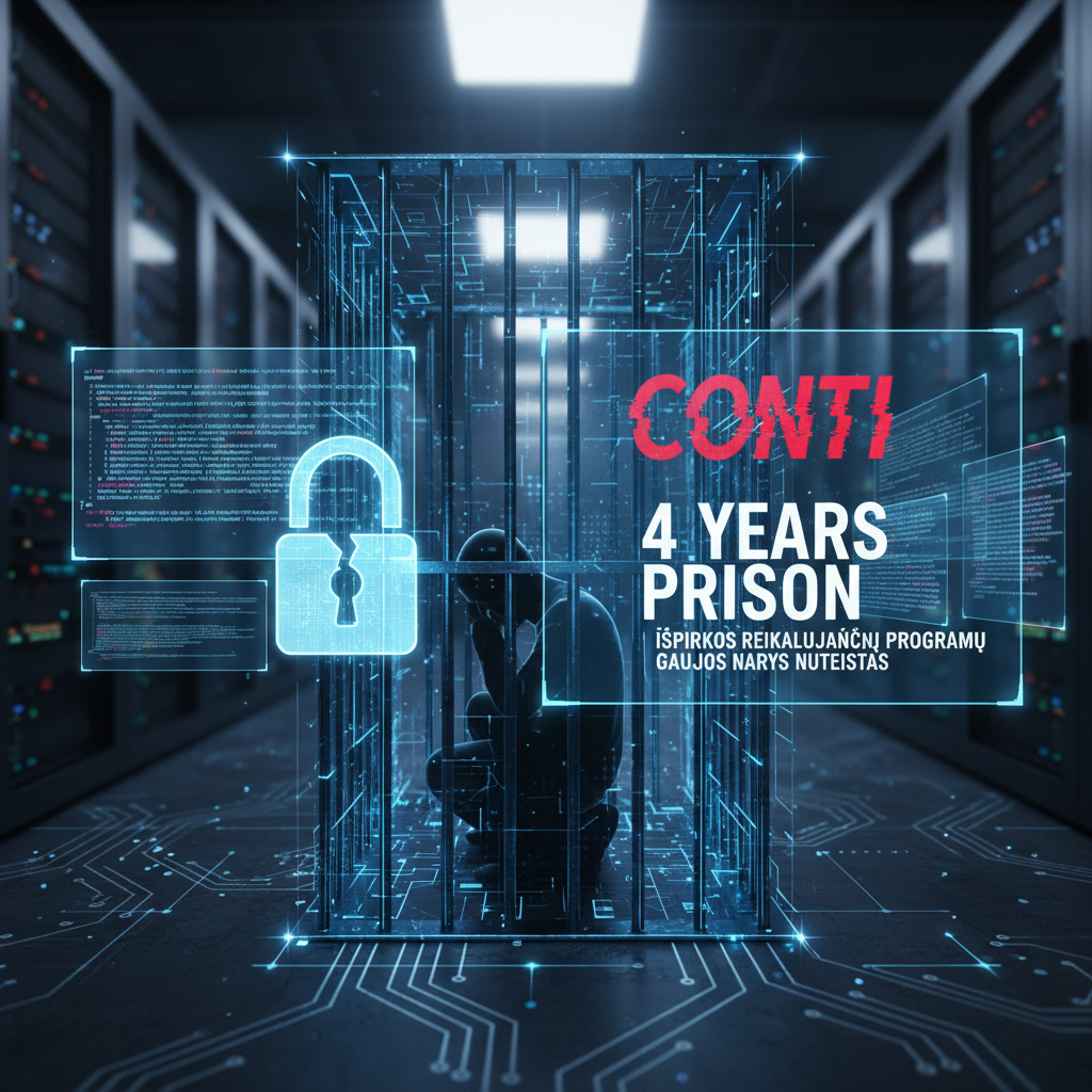 „Conti“ išpirkos reikalaujančių programų gaujos narys nuteistas 4 metams kalėjimo