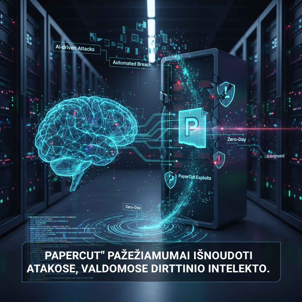 „PaperCut“ pažeidžiamumai išnaudoti atakose, valdomose dirbtinio intelekto