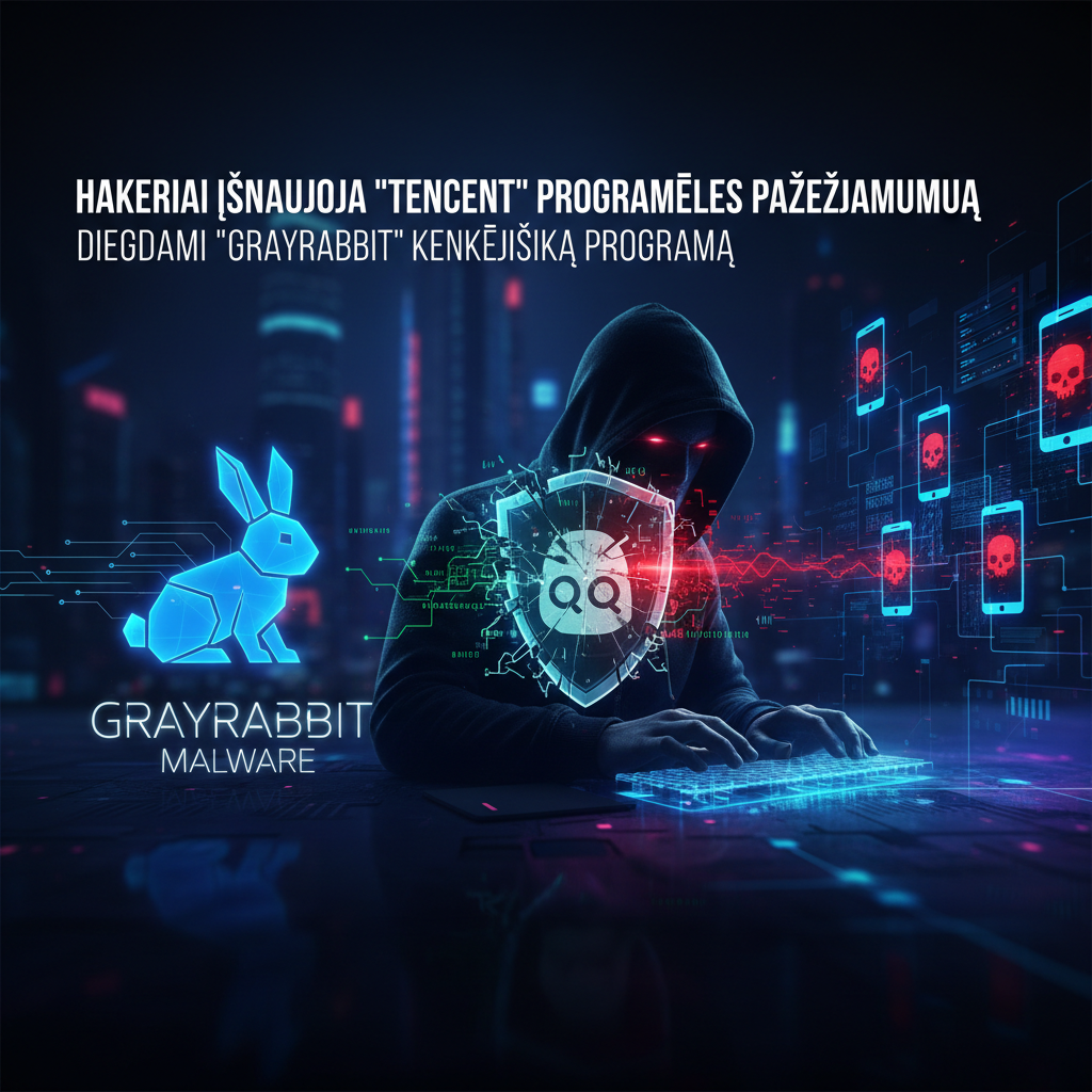 Hakeriai išnaudoja „Tencent“ programėlės pažeidžiamumą, diegdami „GrayRabbit“ kenkėjišką programą