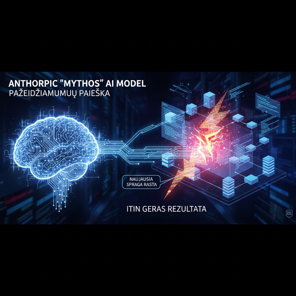 Anthropic „Mythos“ AI modelis, skirtas pažeidžiamumų paieškai, pasirodė esantis itin geras, kai naujausia rasta spraga buvo atakuojama