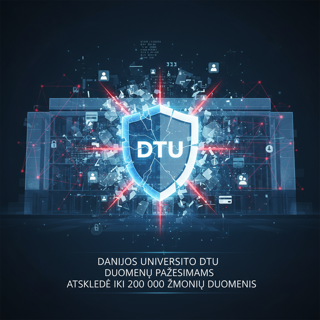 Danijos universiteto DTU duomenų pažeidimas atskleidė iki 200 000 žmonių duomenis