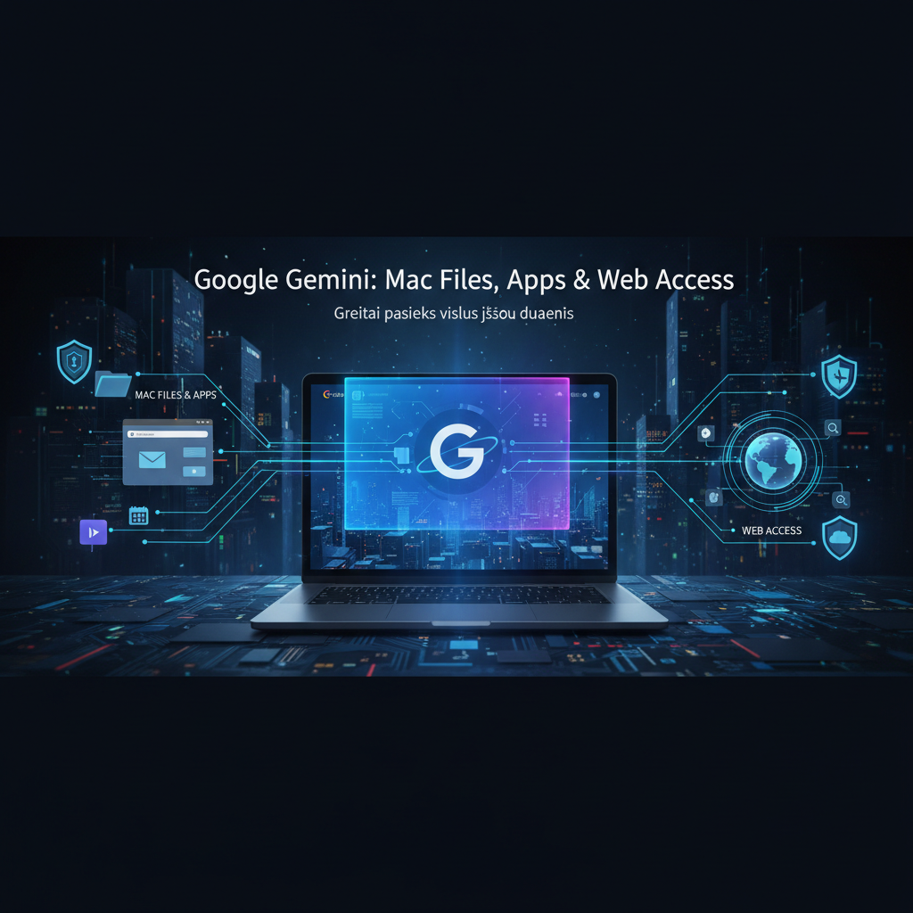 Google Gemini greitai galės pasiekti visus jūsų „Mac“ failus, programas ir žiniatinklį
